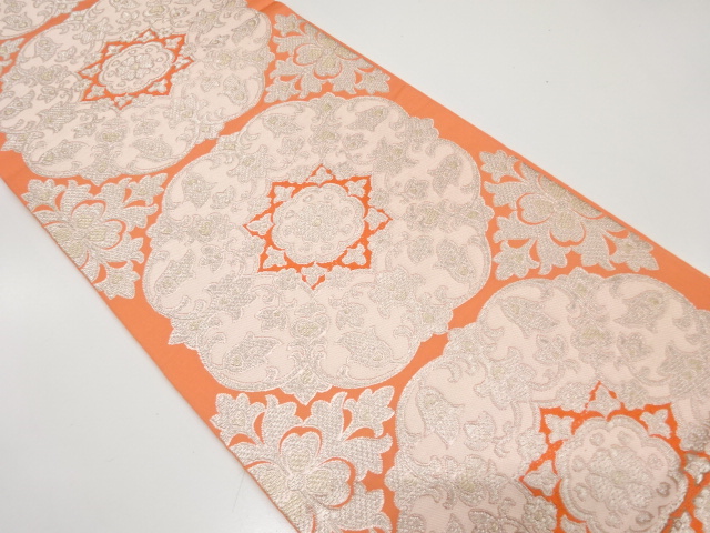 JAPANESE FUKURO OBI / WOVEN FLOWER CREST / BY KAWASHIMA SELKON